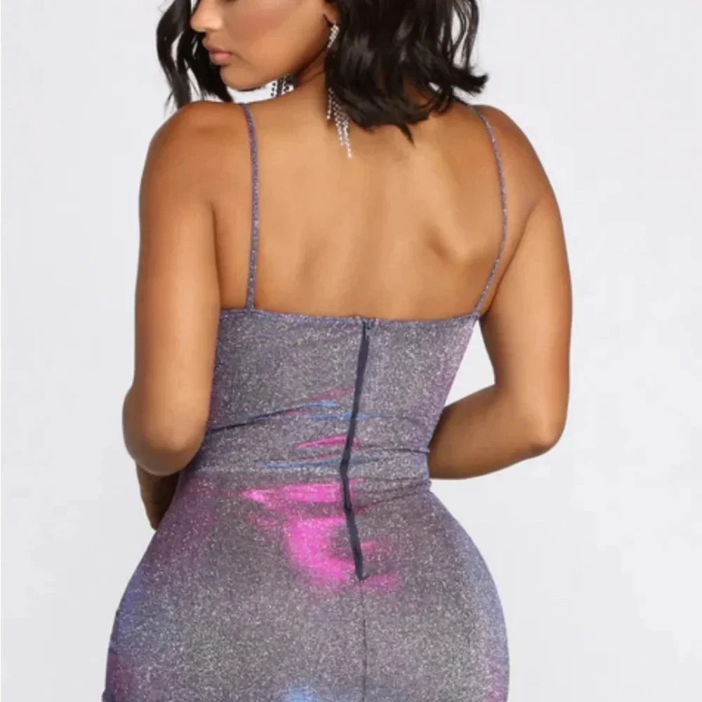 Windsor Time To Shine Glitter Mini Dress Size Medium - Picture 3 of 14
